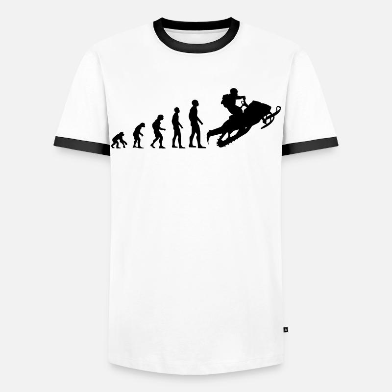 Snowmobile Snowmobile Evolution Gift - Men's Ringer Shirt - white/black