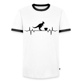 Australie kangourou voyage down under australien - T-shirt contrasté Homme - blanc/noir - Devant - AI Model Female 172 light (172cm) & AI Model Male 178 dark (178cm)