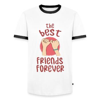 best friends - T-shirt contrasté Homme - blanc/noir - Devant - AI Model Female 172 light (172cm) & AI Model Male 178 dark (178cm)