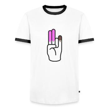 two in the pinky one in the stinky - Men's Ringer Shirt - white/black - Front - AI Model Female 172 light (172cm) & AI Model Male 178 dark (178cm)