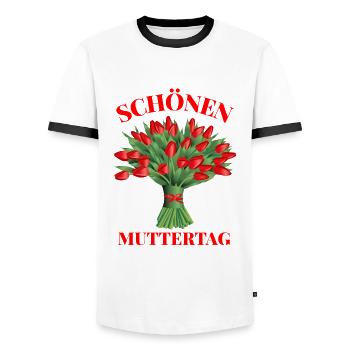 Mother's Day, Mother's Day, Mother's Day, Mother's - Men's Ringer Shirt - white/black - Front - AI Model Female 172 light (172cm) & AI Model Male 178 dark (178cm)
