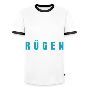 Rügen Urlaub Spruch - Männer Kontrast-T-Shirt - Weiß/Schwarz - Vorne - AI Model Female 172 light (172cm) & AI Model Male 178 dark (178cm)