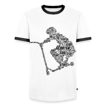 Scooter - Männer Kontrast-T-Shirt - Weiß/Schwarz - Vorne - AI Model Female 172 light (172cm) & AI Model Male 178 dark (178cm)