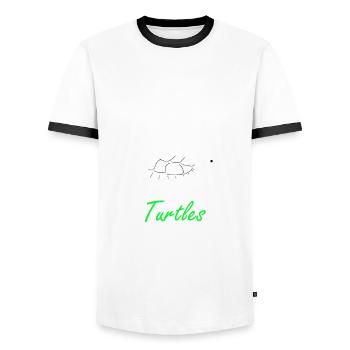 Turtle Turtle - Men's Ringer Shirt - white/black - Front - AI Model Female 172 light (172cm) & AI Model Male 178 dark (178cm)