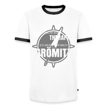 Grömitz Urlaub Spruch - Männer Kontrast-T-Shirt - Weiß/Schwarz - Vorne - AI Model Female 172 light (172cm) & AI Model Male 178 dark (178cm)