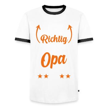 Opa Von Zwillingen Zwillingsopa - Männer Kontrast-T-Shirt - Weiß/Schwarz - Vorne - AI Model Female 172 light (172cm) & AI Model Male 178 dark (178cm)