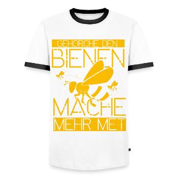 Lustige Imker Geschenke Hobbyimker Imkerei Biene - Männer Kontrast-T-Shirt - Weiß/Schwarz - Vorne - AI Model Female 172 light (172cm) & AI Model Male 178 dark (178cm)