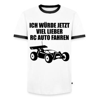 Modellauto RC Auto Car Modellbau Spruch Geschenk - Männer Kontrast-T-Shirt - Weiß/Schwarz - Vorne - AI Model Female 172 light (172cm) & AI Model Male 178 dark (178cm)