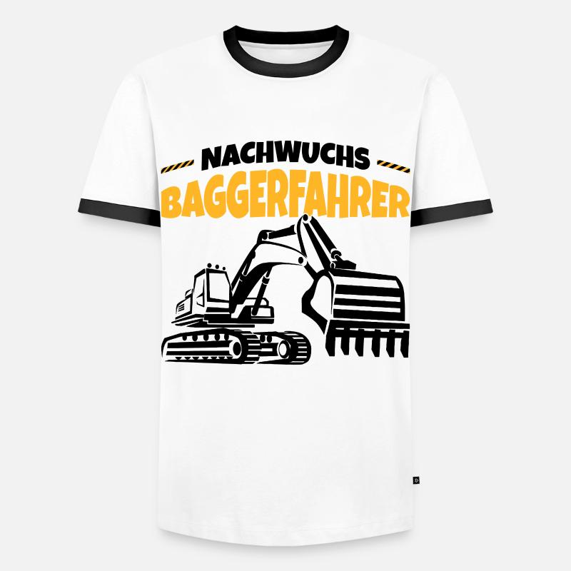 Bagger - Männer Kontrast-T-Shirt - Weiß/Schwarz