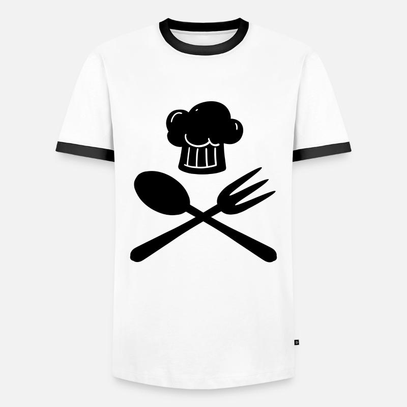 Fork and spoon - Men's Ringer Shirt - white/black