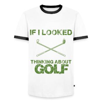 golf golf - T-shirt contrasté Homme - blanc/noir - Devant - AI Model Female 172 light (172cm) & AI Model Male 178 dark (178cm)