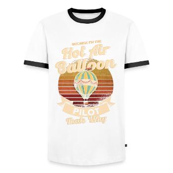 Ballonfahrer Retro Heißluftballon Geschenk - Männer Kontrast-T-Shirt - Weiß/Schwarz - Vorne - AI Model Female 172 light (172cm) & AI Model Male 178 dark (178cm)