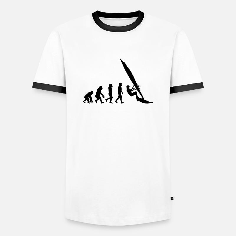Windsurfing Evolution Wind Surfer - Men's Ringer Shirt - white/black