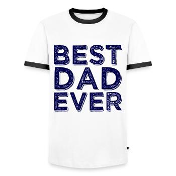 Bester Vater - Männer Kontrast-T-Shirt - Weiß/Schwarz - Vorne - AI Model Female 172 light (172cm) & AI Model Male 178 dark (178cm)
