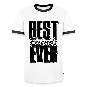 meilleur ami - T-shirt contrasté Homme - blanc/noir - Devant - AI Model Female 172 light (172cm) & AI Model Male 178 dark (178cm)
