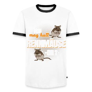 Rennmaus Rennmäuse Gerbil Spruch - Männer Kontrast-T-Shirt - Weiß/Schwarz - Vorne - AI Model Female 172 light (172cm) & AI Model Male 178 dark (178cm)