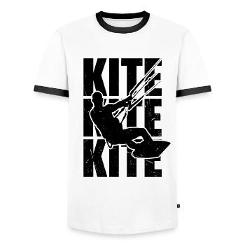 Kitesurf Kitesurf Kitesurf Kitesurf Kitesurf Surf - T-shirt contrasté Homme - blanc/noir - Devant - AI Model Female 172 light (172cm) & AI Model Male 178 dark (178cm)