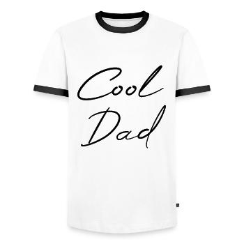 Cool Dad - Men's Ringer Shirt - white/black - Front - AI Model Female 172 light (172cm) & AI Model Male 178 dark (178cm)