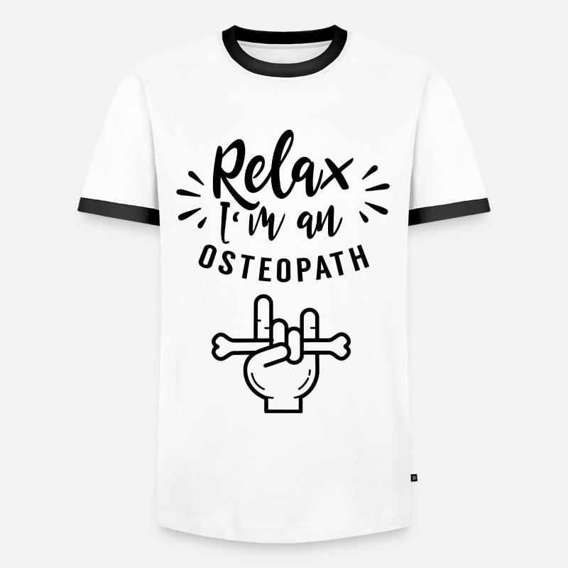 Entspann Dich Ich Bin Ein Osteopath Osteopathie - Männer Kontrast-T-Shirt - Weiß/Schwarz