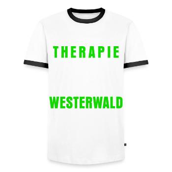 Westerwald Westerwälder Spruch lustig - Männer Kontrast-T-Shirt - Weiß/Schwarz - Vorne - AI Model Female 172 light (172cm) & AI Model Male 178 dark (178cm)