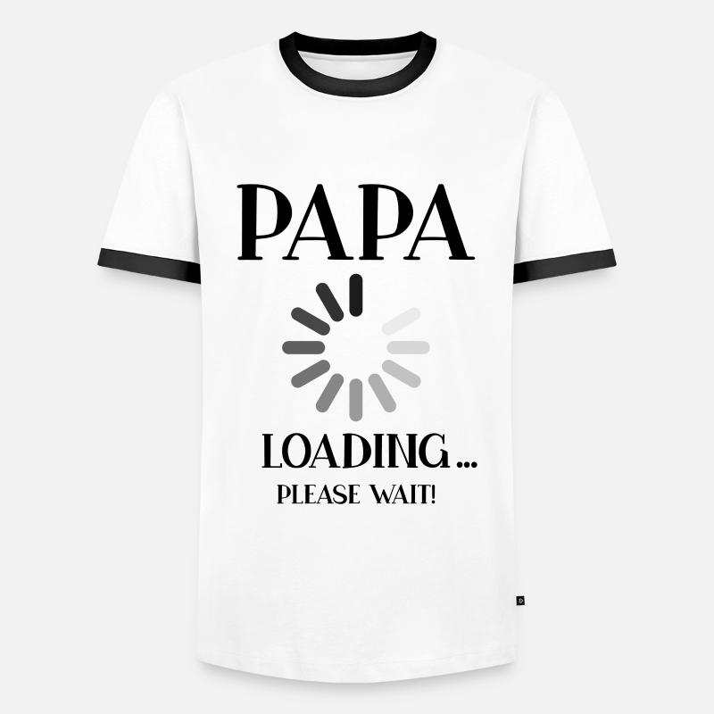 Papa Loading ... Schwangerschaft - Männer Kontrast-T-Shirt - Weiß/Schwarz