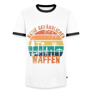 Meine Gefährlichen Waffen Gärtner Gartengeräte - Männer Kontrast-T-Shirt - Weiß/Schwarz - Vorne - AI Model Female 172 light (172cm) & AI Model Male 178 dark (178cm)