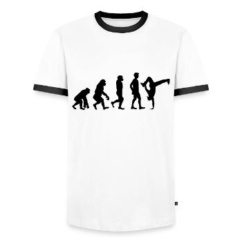Breakdancer Tänzer - Männer Kontrast-T-Shirt - Weiß/Schwarz - Vorne - AI Model Female 172 light (172cm) & AI Model Male 178 dark (178cm)