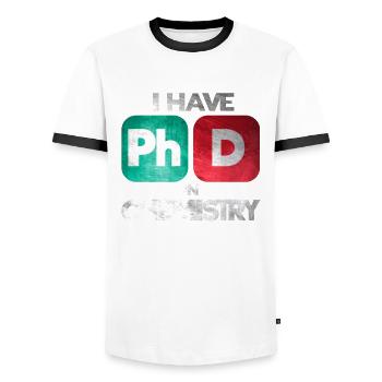 Chemist Chemical Chemistry Gift - Men's Ringer Shirt - white/black - Front - AI Model Female 172 light (172cm) & AI Model Male 178 dark (178cm)