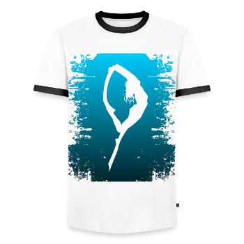 Plongeur plongeur plongée d’apnée - T-shirt contrasté Homme - blanc/noir - Devant - AI Model Female 172 light (172cm) & AI Model Male 178 dark (178cm)