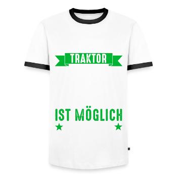 Traktor Trecker Landwirtschaft Bauer Landwirt - Männer Kontrast-T-Shirt - Weiß/Schwarz - Vorne - AI Model Female 172 light (172cm) & AI Model Male 178 dark (178cm)
