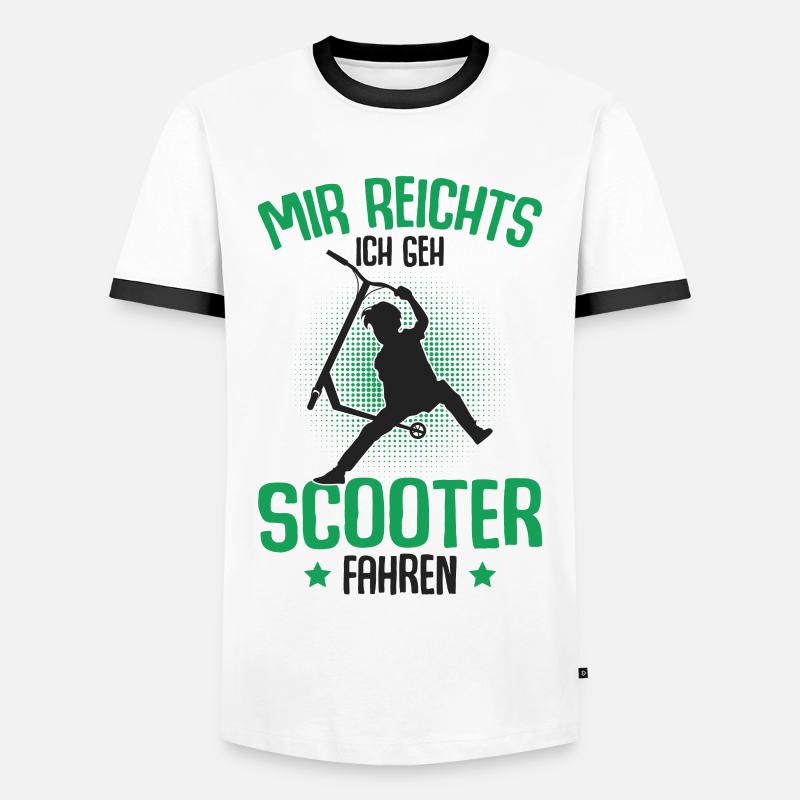 Scooter Roller - Männer Kontrast-T-Shirt - Weiß/Schwarz