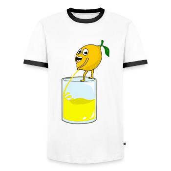 Zitrone pinkelt - Männer Kontrast-T-Shirt - Weiß/Schwarz - Vorne - AI Model Female 172 light (172cm) & AI Model Male 178 dark (178cm)