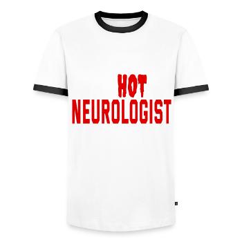 Neurologen Neurologie Arzt Beruf Krankenhaus - Männer Kontrast-T-Shirt - Weiß/Schwarz - Vorne - AI Model Female 172 light (172cm) & AI Model Male 178 dark (178cm)