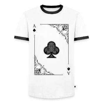 Cartes symboles Cartes Cartes De Jeu De Cartes - T-shirt contrasté Homme - blanc/noir - Devant - AI Model Female 172 light (172cm) & AI Model Male 178 dark (178cm)