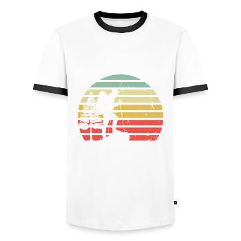 Wanderer Der Weg Ist Das Ziel - Männer Kontrast-T-Shirt - Weiß/Schwarz - Vorne - AI Model Female 172 light (172cm) & AI Model Male 178 dark (178cm)