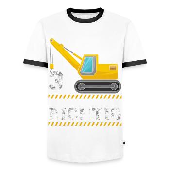 3. Geburtstag Bagger deko ich bin Endlich 3 Jahre - Männer Kontrast-T-Shirt - Weiß/Schwarz - Vorne - AI Model Female 172 light (172cm) & AI Model Male 178 dark (178cm)