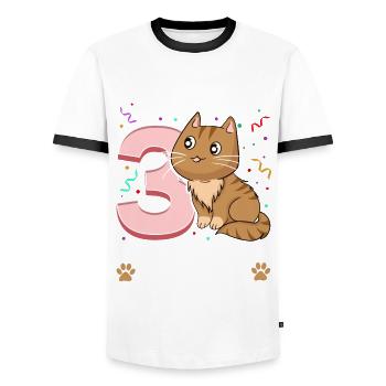 3. Geburtstag Mädchen kleid deko ich bin endlich 3 - Männer Kontrast-T-Shirt - Weiß/Schwarz - Vorne - AI Model Female 172 light (172cm) & AI Model Male 178 dark (178cm)