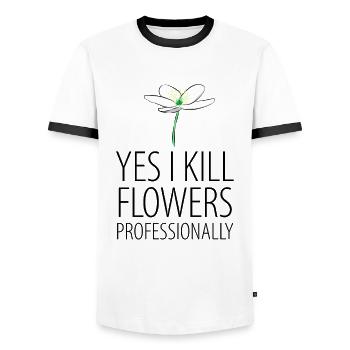 Florist florist flowers wood anemone anemone - Men's Ringer Shirt - white/black - Front - AI Model Female 172 light (172cm) & AI Model Male 178 dark (178cm)