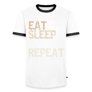 Eat Sleep Gospel Repeat vintage sort église - T-shirt contrasté Homme - blanc/noir - Devant - AI Model Female 172 light (172cm) & AI Model Male 178 dark (178cm)