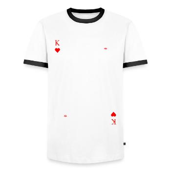 Cartes cartes Cartes Cartes Jeux de cœur - T-shirt contrasté Homme - blanc/noir - Devant - AI Model Female 172 light (172cm) & AI Model Male 178 dark (178cm)