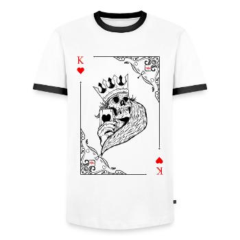 Cartes cartes Cartes Cartes Jeux de cœur - T-shirt contrasté Homme - blanc/noir - Devant - AI Model Female 172 light (172cm) & AI Model Male 178 dark (178cm)