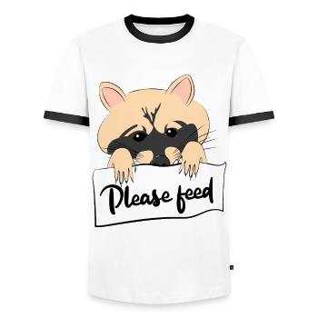 Funny Raccoon Sayings Retro Raccoon - Men's Ringer Shirt - white/black - Front - AI Model Female 172 light (172cm) & AI Model Male 178 dark (178cm)