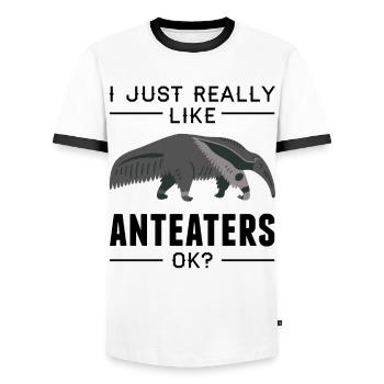 Anteater Gift Birthday Saying Women - Men's Ringer Shirt - white/black - Front - AI Model Female 172 light (172cm) & AI Model Male 178 dark (178cm)