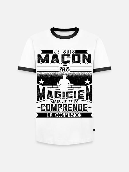 Maçon Maçonnerie Drôle - T-shirt contrasté Homme - blanc/noir