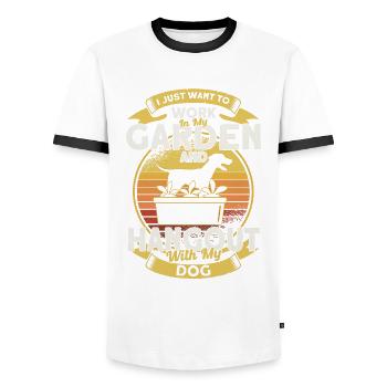 Retro Vintage Garden Gardening Gift - Men's Ringer Shirt - white/black - Front - AI Model Female 172 light (172cm) & AI Model Male 178 dark (178cm)