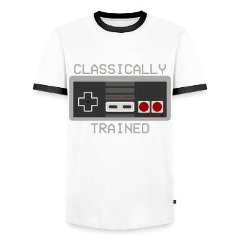Classically Trained Gamer cadeau - T-shirt contrasté Homme - blanc/noir - Devant - AI Model Female 172 light (172cm) & AI Model Male 178 dark (178cm)