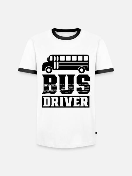 Busfahrer Beruf Buslenker Bus - Männer Kontrast-T-Shirt - Weiß/Schwarz