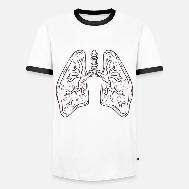 lung - Men's Ringer Shirt - white/black