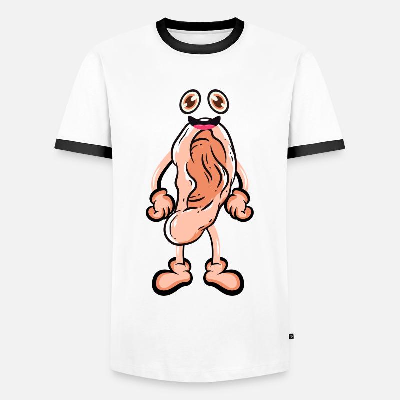 ear - Men's Ringer Shirt - white/black