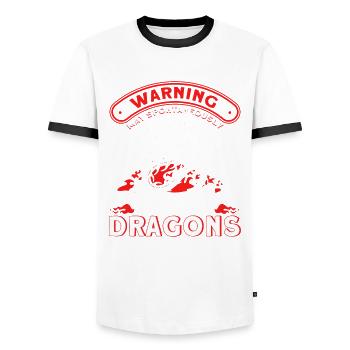 Drachen Fan Spruch Drachen Geschenk - Männer Kontrast-T-Shirt - Weiß/Schwarz - Vorne - AI Model Female 172 light (172cm) & AI Model Male 178 dark (178cm)